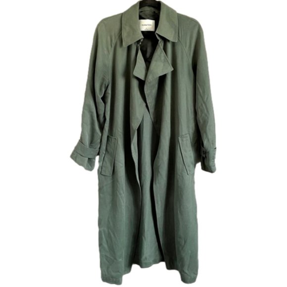 Aritzia Babaton Monterey (Green) Lawson Open Trench Coat - M - Picture 10 of 14